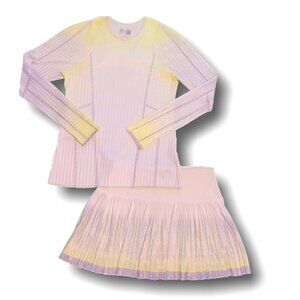 LUCKY IN LOVE tennis set LIGHT WEIGHT white neon grey SIZE Medium top & skirt